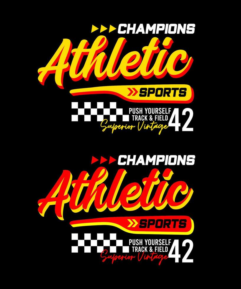 atletisk typografi design, för t-shirt, affischer, etiketter, etc. vektor