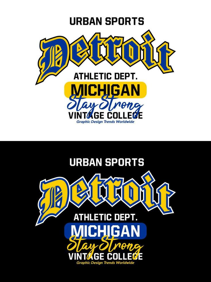 Detroit Jahrgang Hochschule Uni Design, zum drucken auf t Hemden usw. vektor
