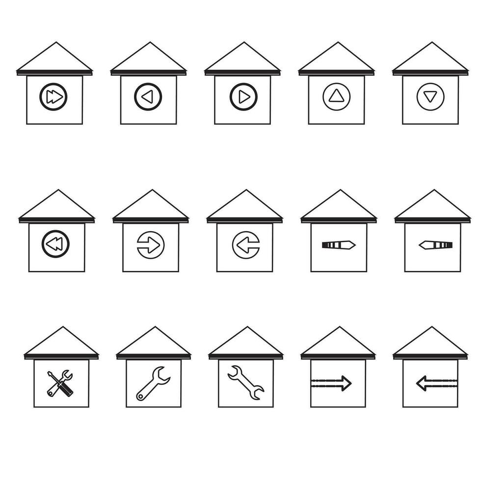 Haus-Vektor-Icon-Set. home illustration zeichensammlung. Gebäudesymbol. vektor