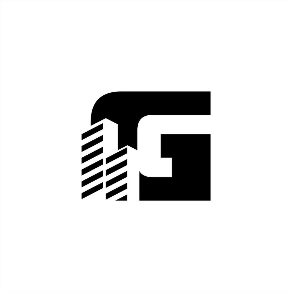 G Initiale Gebäude Logo Design Vektor Symbol Grafik