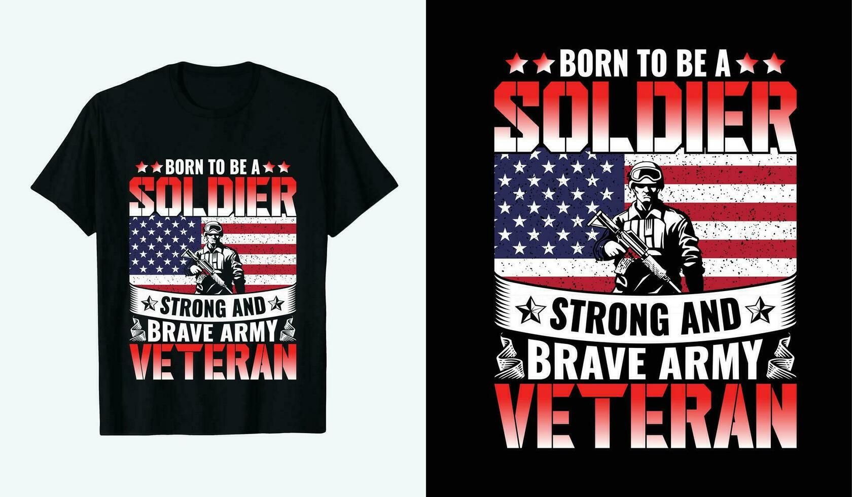 USA veteraner dag t-shirt design. född till vara en soldat stark och modig armén veteran- vektor