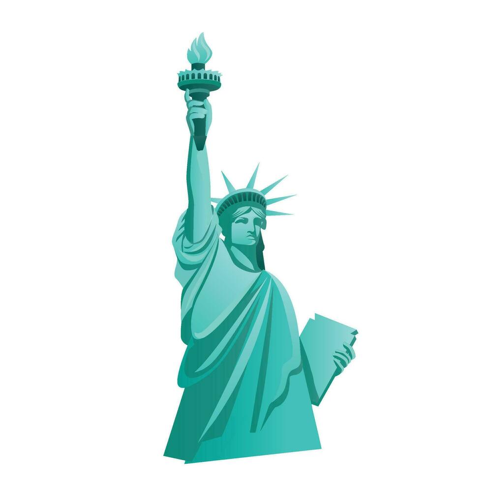 Vektor isoliert Statue von Freiheit auf Weiß Hintergrund