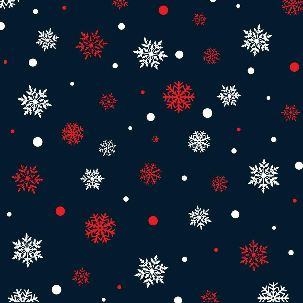 jul bakgrund med snöflingor mönster vektor