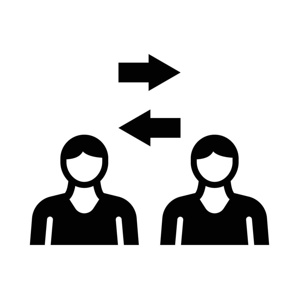 interpersonell relationer vektor glyf ikon för personlig och kommersiell använda sig av.