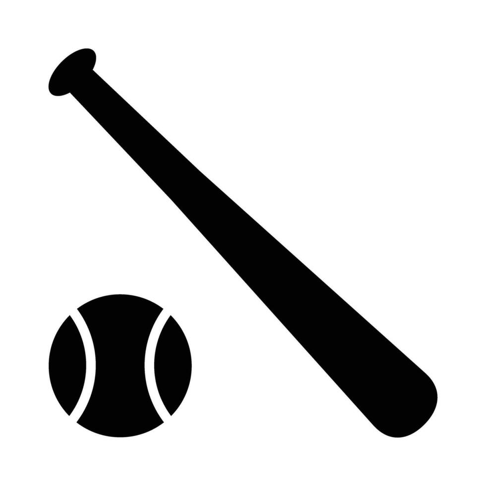 batt und Ball Vektor Glyphe Symbol zum persönlich und kommerziell verwenden.