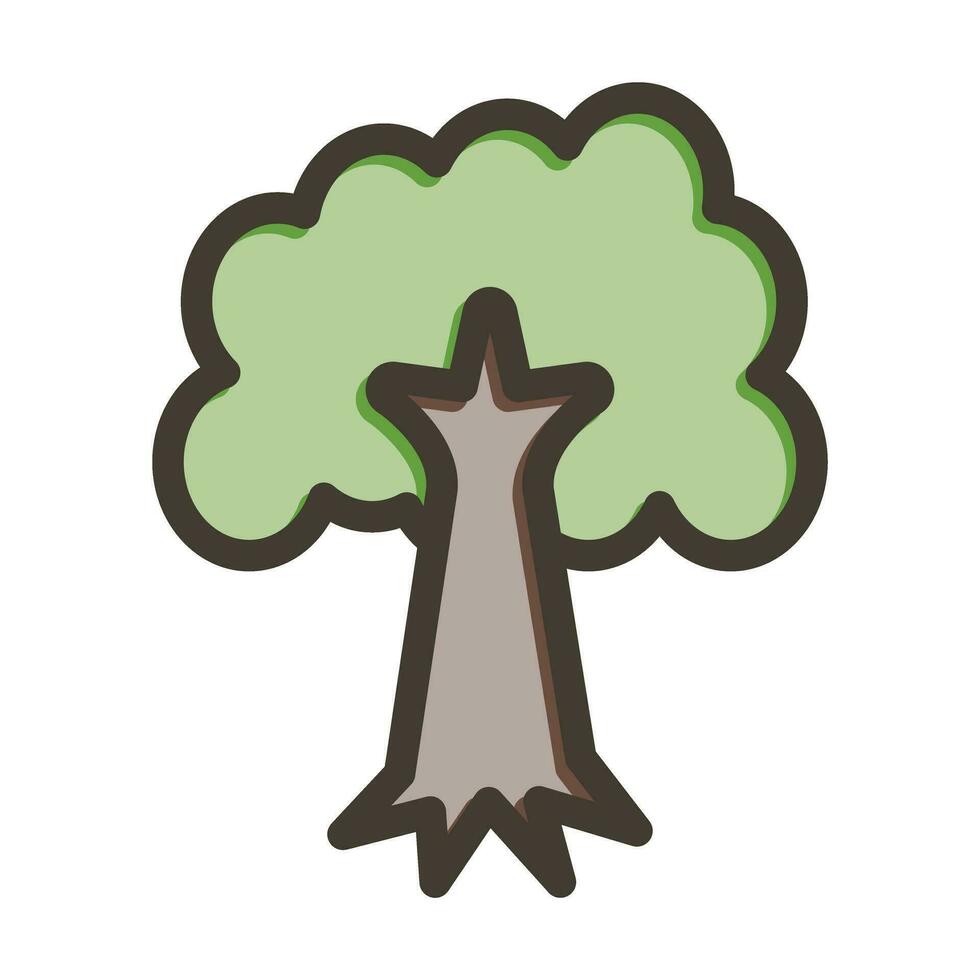 lövfällande träd vektor tjock linje fylld färger ikon för personlig och kommersiell använda sig av.