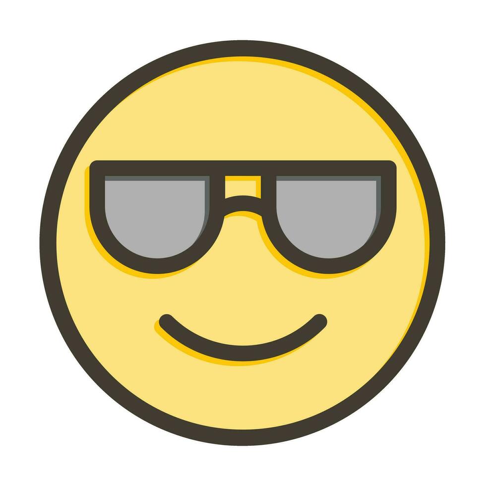 leende ansikte med solglasögon vektor tjock linje fylld färger ikon för personlig och kommersiell använda sig av.