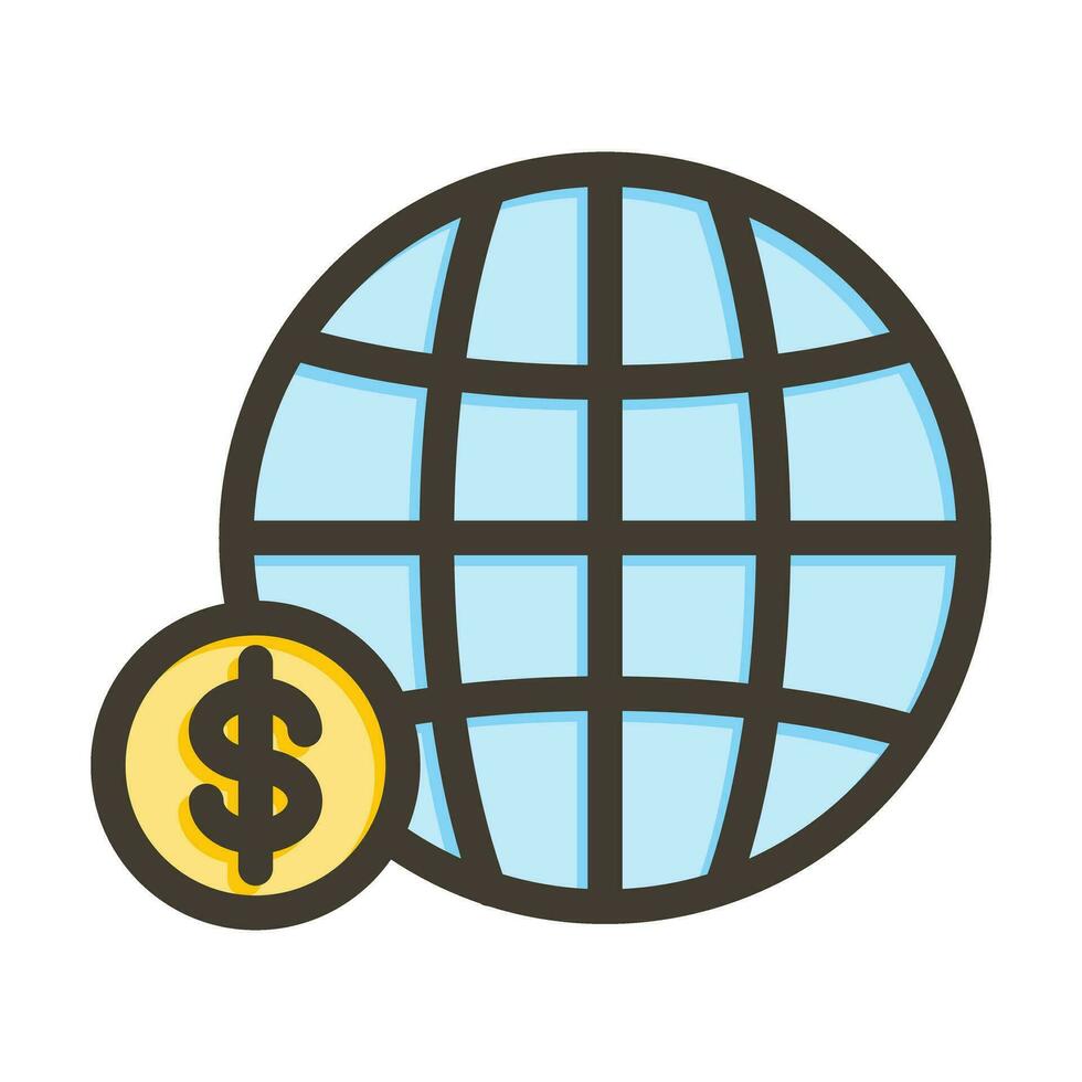 Welt finanziell Vektor dick Linie gefüllt Farben Symbol zum persönlich und kommerziell verwenden.