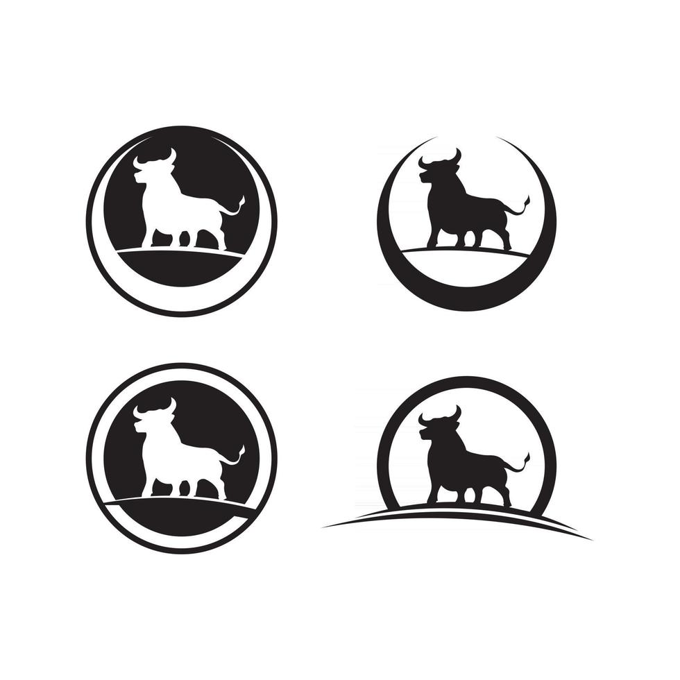 tjur och buffelhuvud ko djur maskot logo design vektor för sport horn buffalo djur däggdjur huvud logotyp vild matador