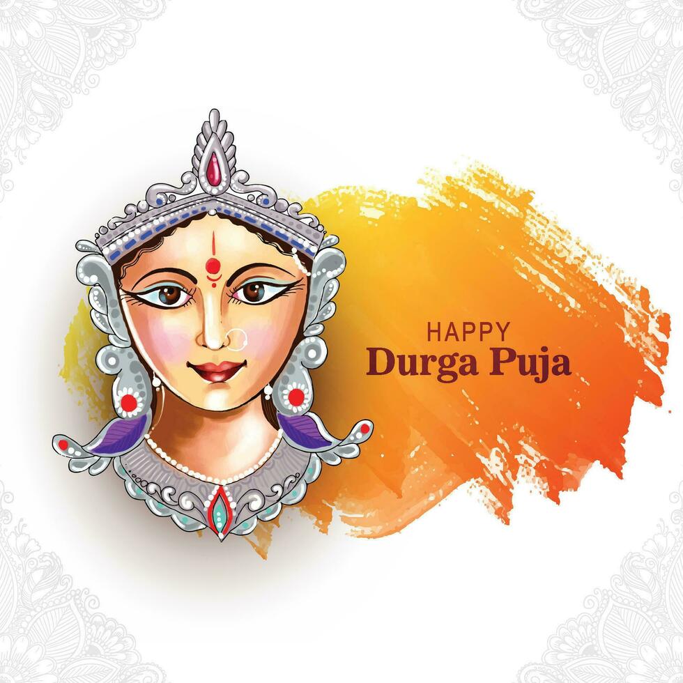 indisk Gud durga i Lycklig durga puja subh Navratri bakgrund vektor