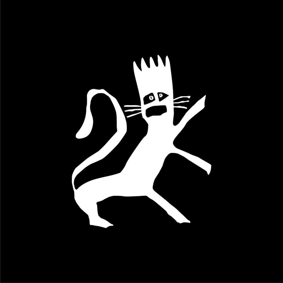naiv Illustration von das Löwe tragen Krone, hässlich aber künstlerisch, können verwenden zum Logo Typ, Kunst Illustration, Webseite oder Grafik Design Element. Vektor Illustration