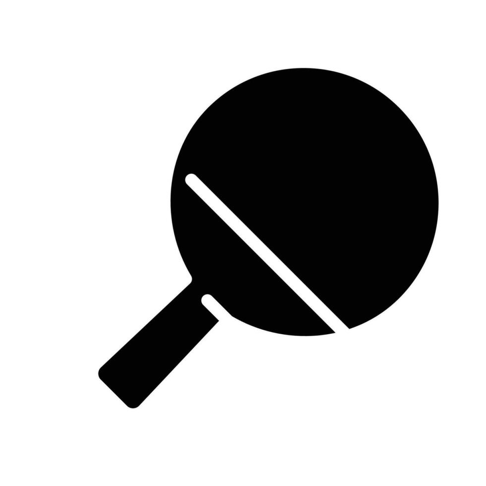 tabell tennis ping pong sport ikon. enda pingis racket eller fladdermöss Utrustning. fast, glyf stil piktogram för webb och Ansökan. vektor illustration. design på vit bakgrund. eps10