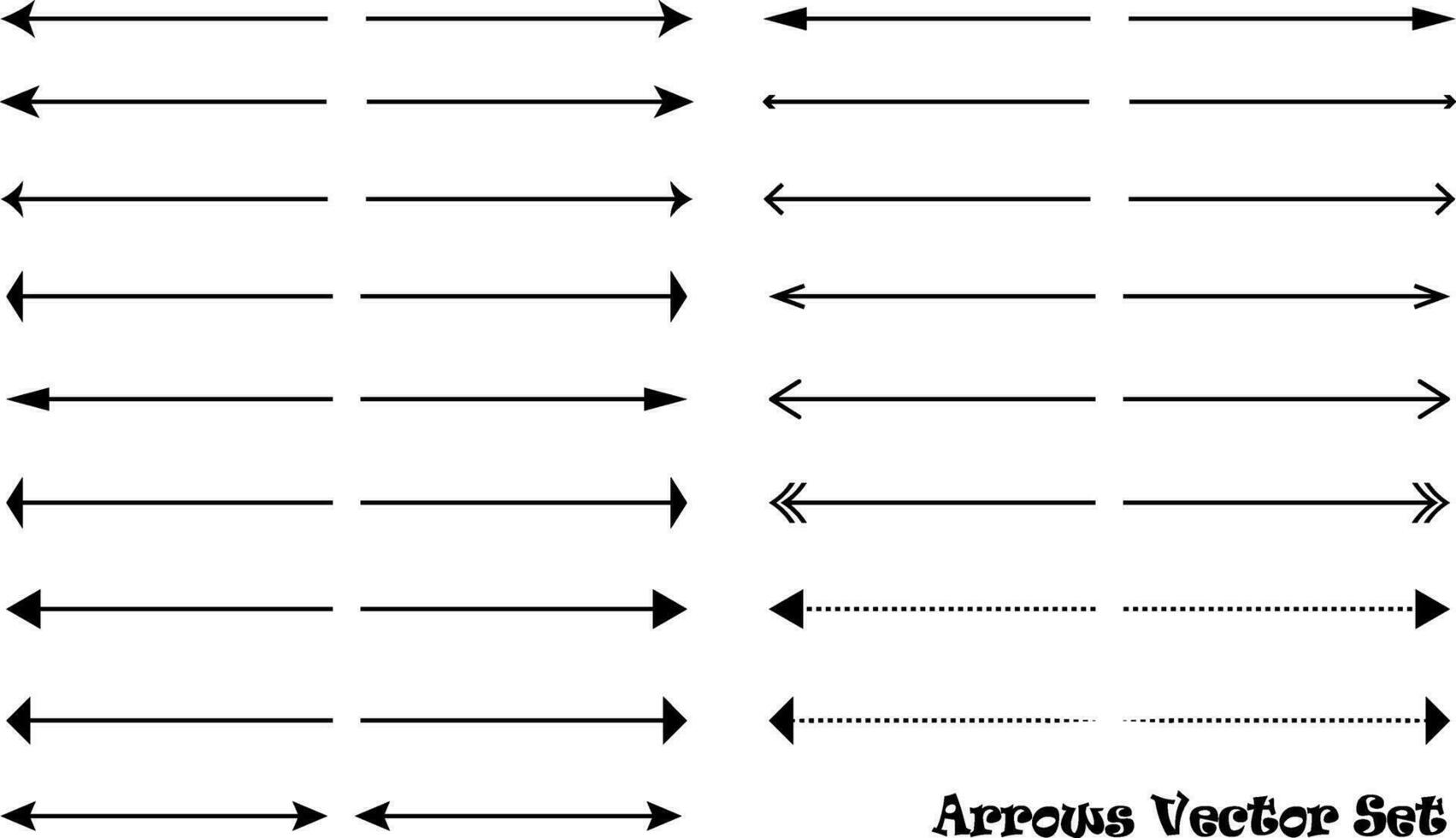 Pfeil Symbole Satz, Vektor Illustration. anders Pfeile Typen Formen Vektor Zeichen Sammlung