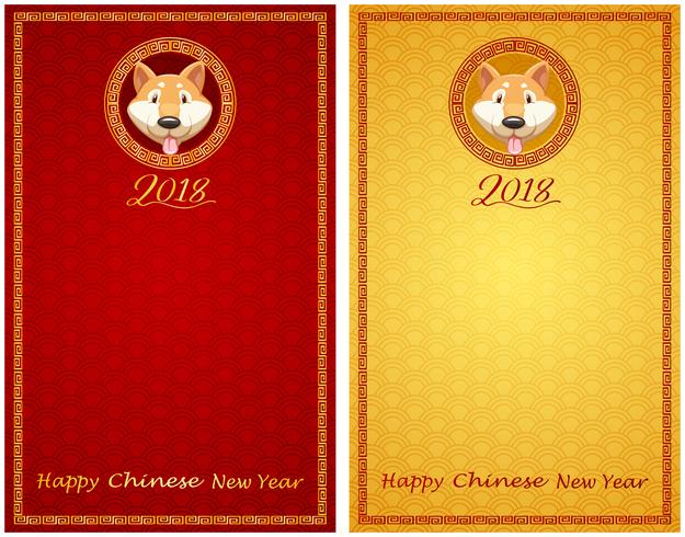 Vorlage mit zwei Karten für chinesisches neues Jahr vektor