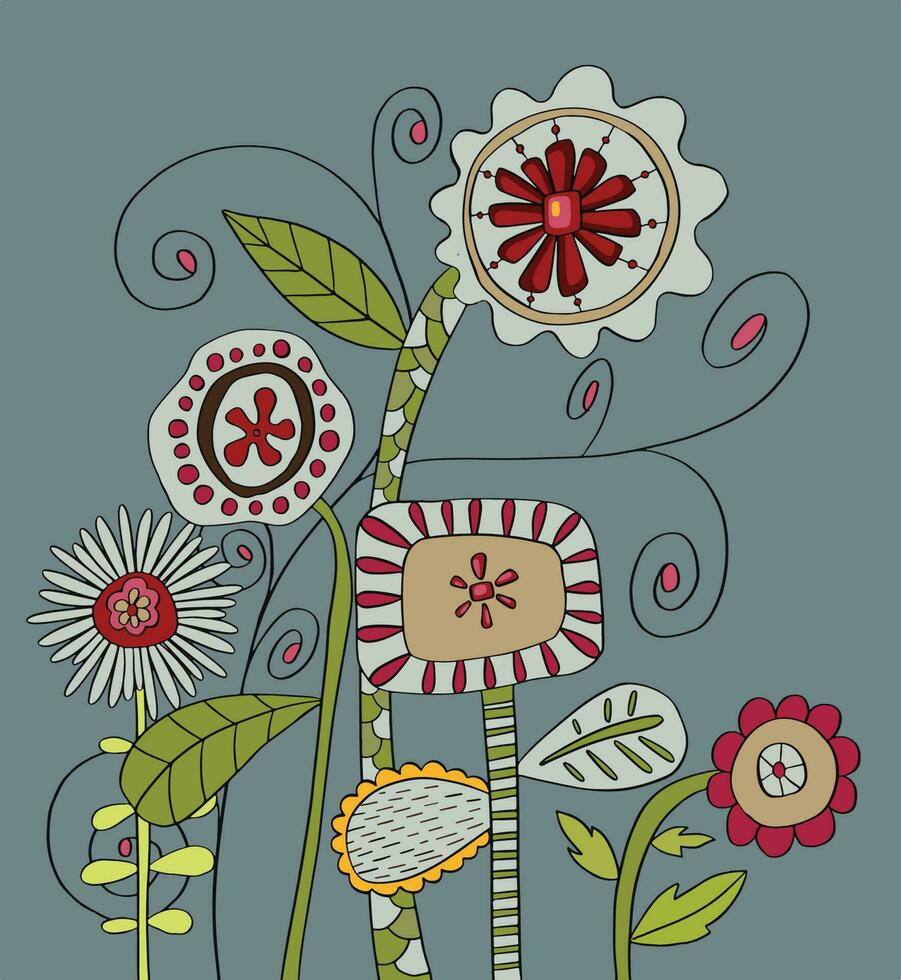 abstrakt blommor. sömlös mönster. tyg, textil- illustration vektor