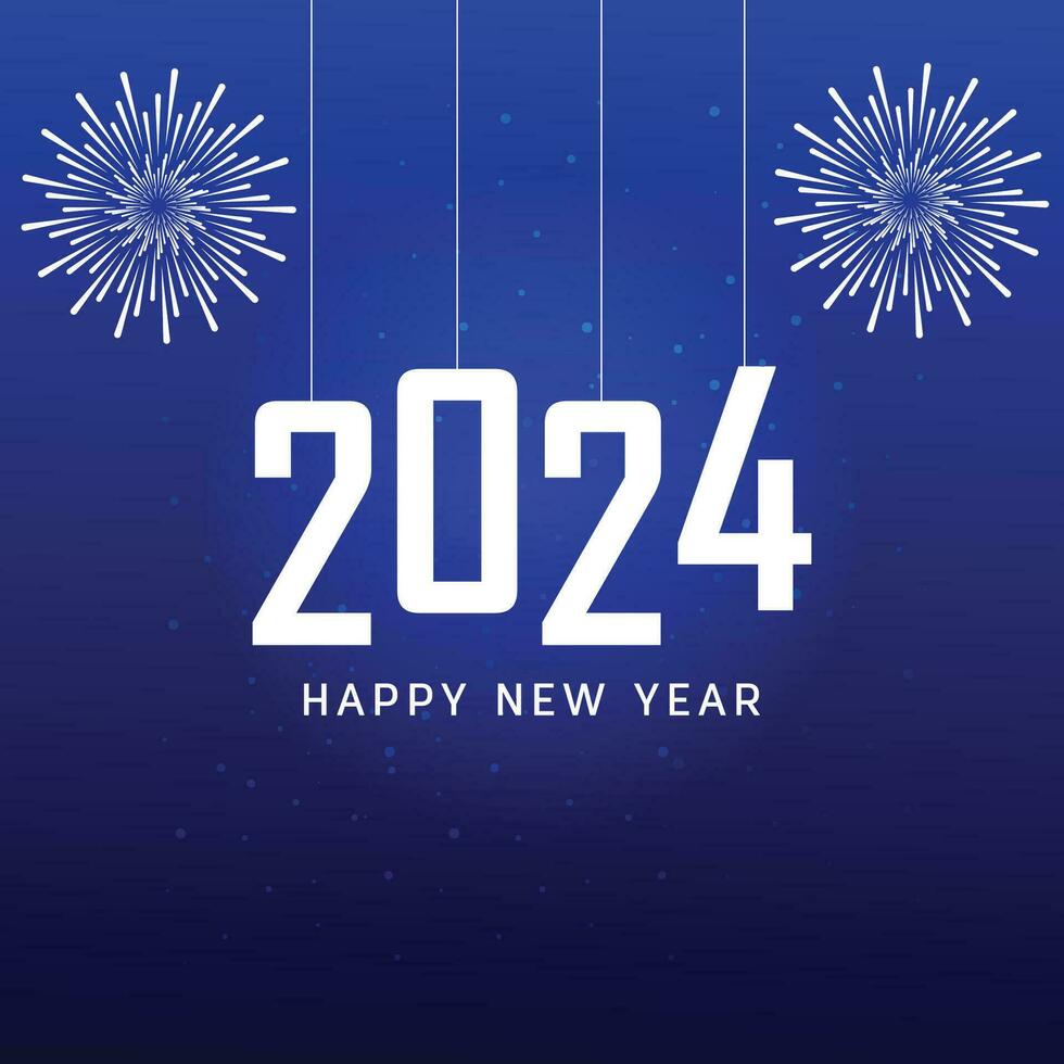glücklich Neu Jahr 2024 - - festlich Neu Jahre Vorabend Party Hintergrund Gruß Karte vektor