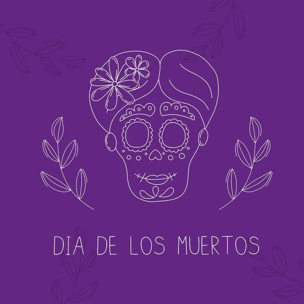 dia de los muertos dag kort. latin amerikan högtider och traditioner. mexikansk religiös Semester. vektor illustration i klotter stil.