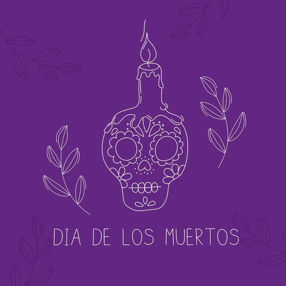 dia de los muertos dag kort. latin amerikan högtider och traditioner. mexikansk religiös Semester. vektor illustration i klotter stil.