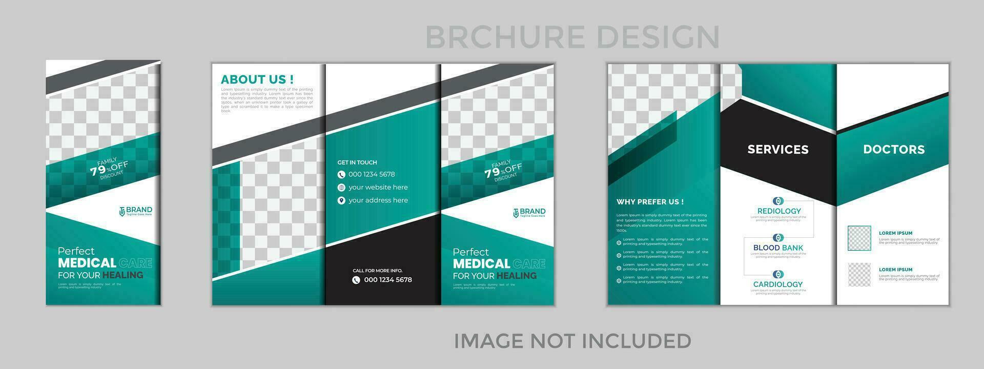 modern medizinisch Gesundheit Pflege dreifach Broschüre Vorlage Design vektor