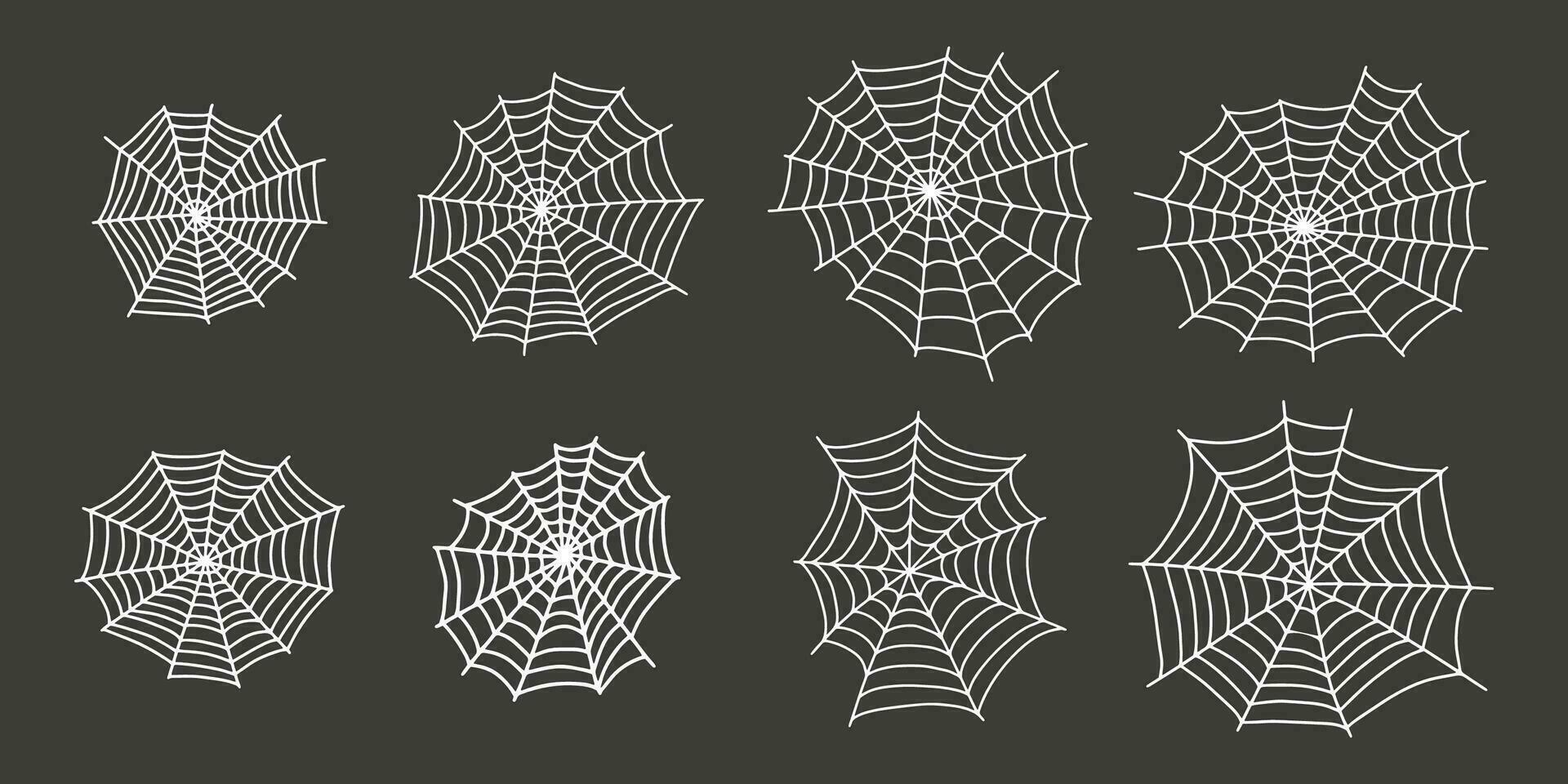 Spinnennetz. gespenstisch Halloween Spinne Netz. Vektor isoliert Illustration. hauchdünn. Spinnennetz Gliederung Zeichen