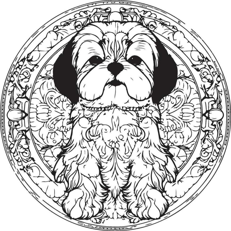 terar en skön shih tzu vektor