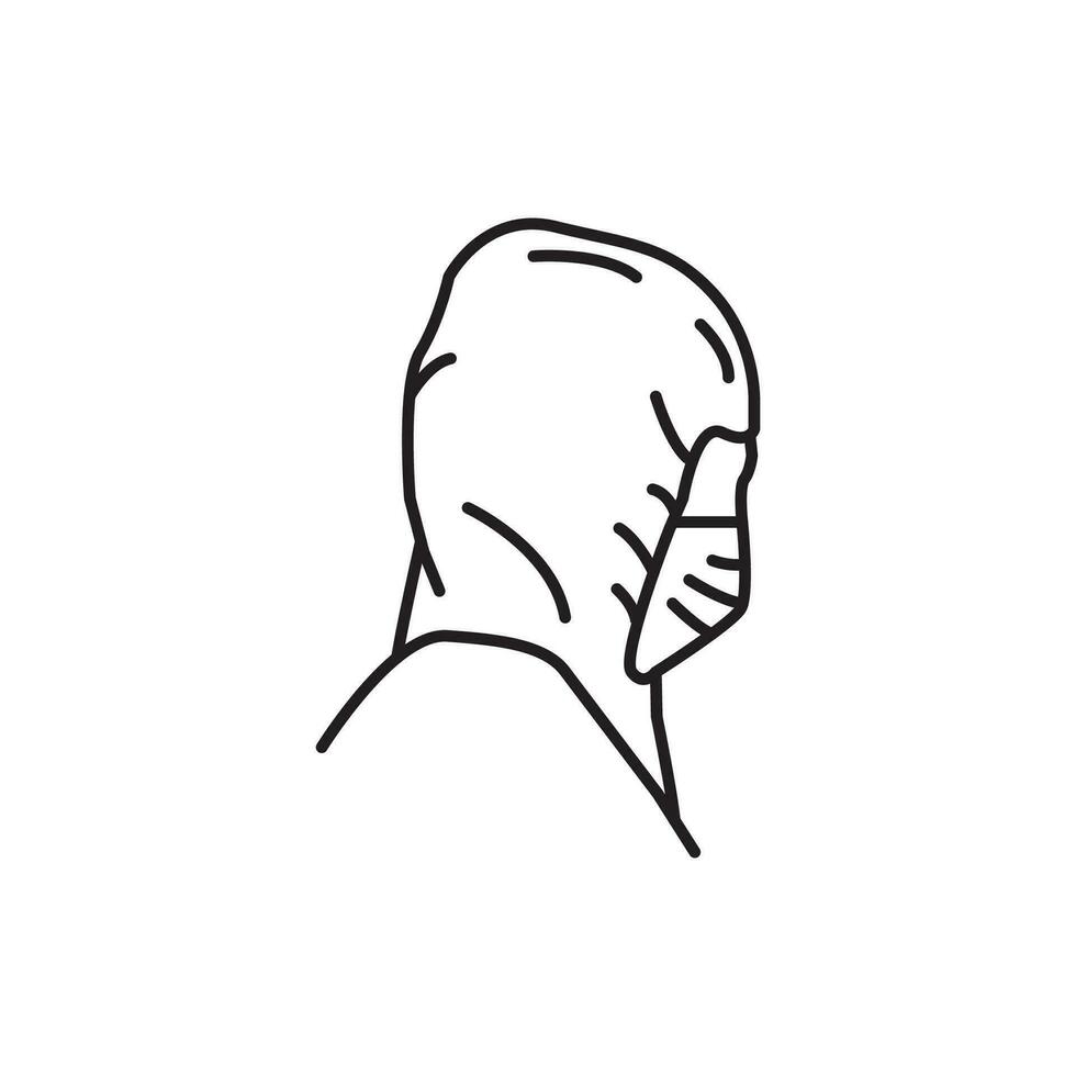 Vektor Linie Kunst Illustration Maske Mann . einfach Gliederung tragen Maske. tragen Maske Menschen Symbol lineart zum das Illustration Design, Webseite und Grafik Design.