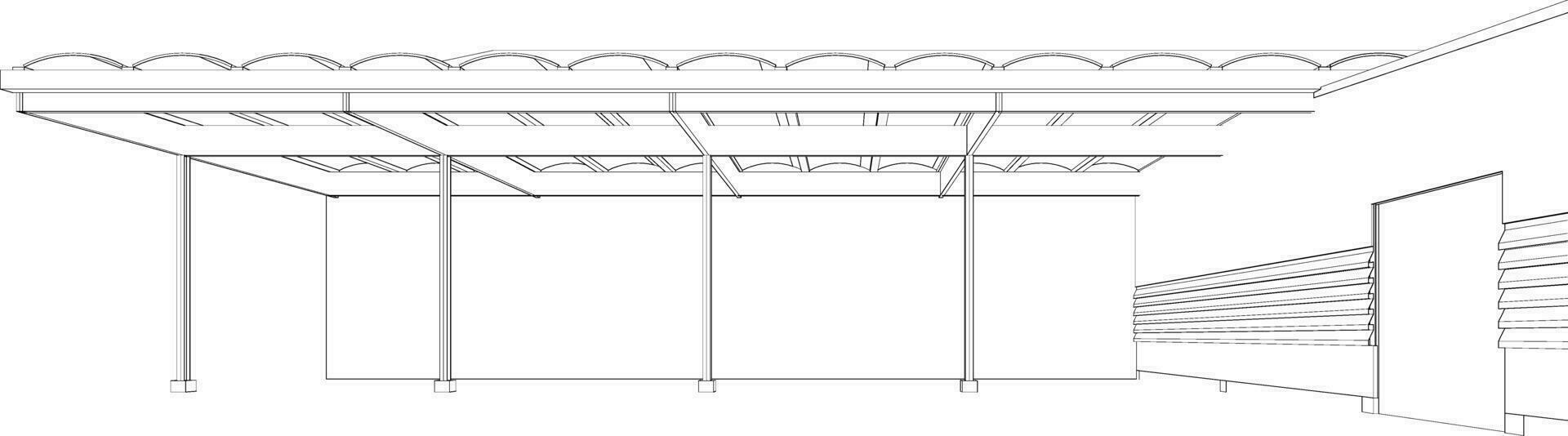 3d illustration av byggnad projekt vektor