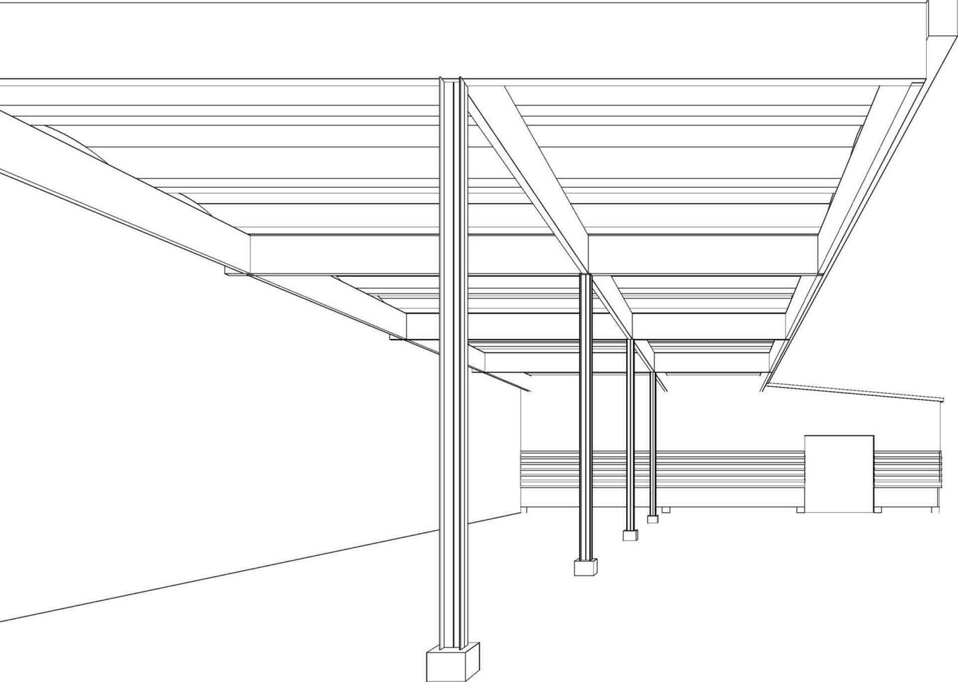 3d illustration av byggnad projekt vektor