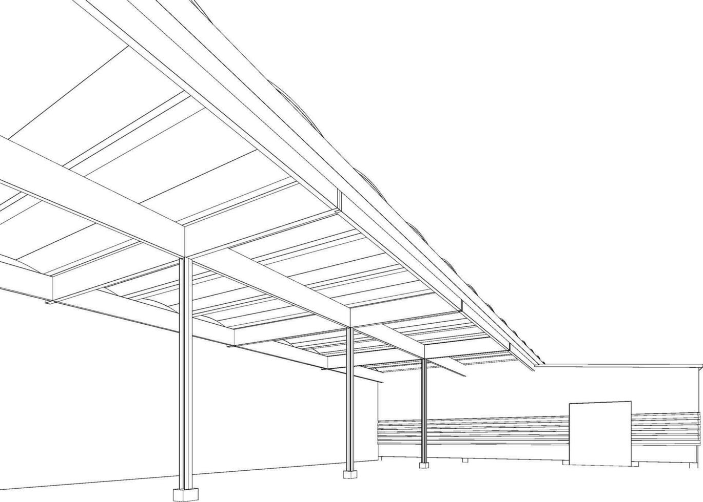 3d illustration av byggnad projekt vektor