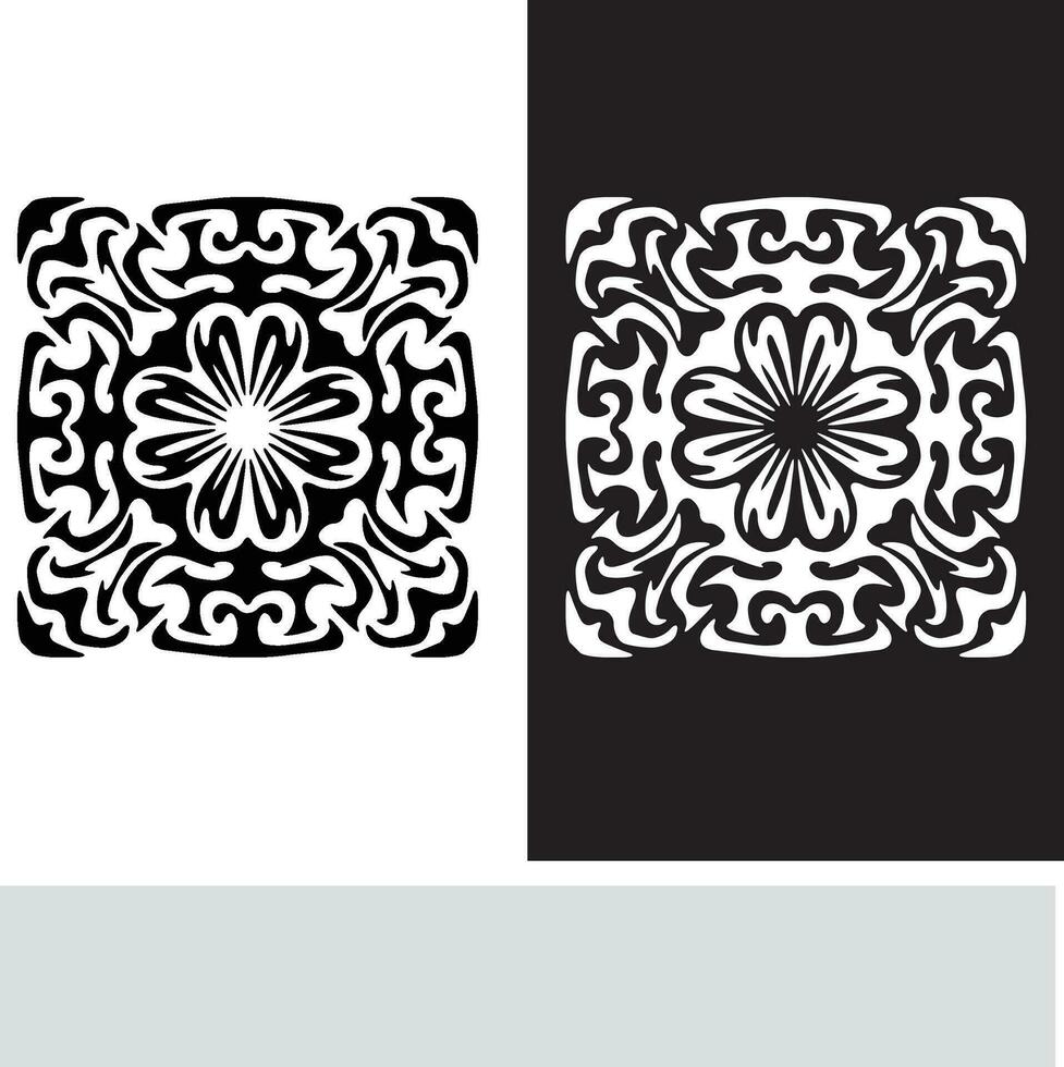 abstrakt sömlös mönster med silhuetter blommor i svart och vit. blommig upprepa svartvit bakgrund. ändlös skriva ut textur. tyg design. tapet - vektor