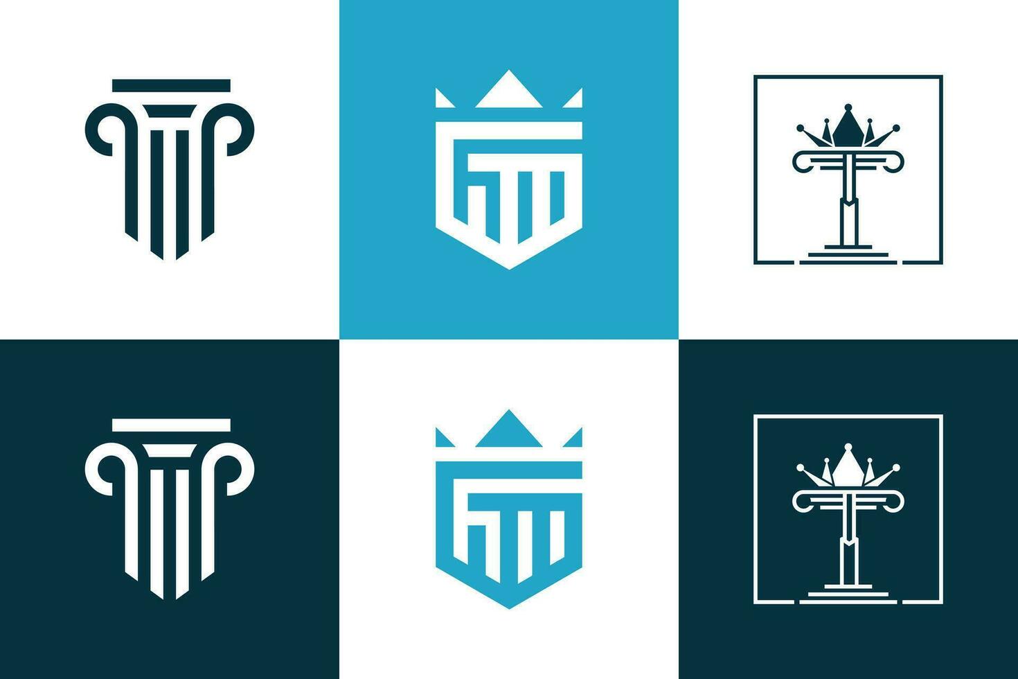 uppsättning av advokat logotyp design element vektor ikon med kreativ aning