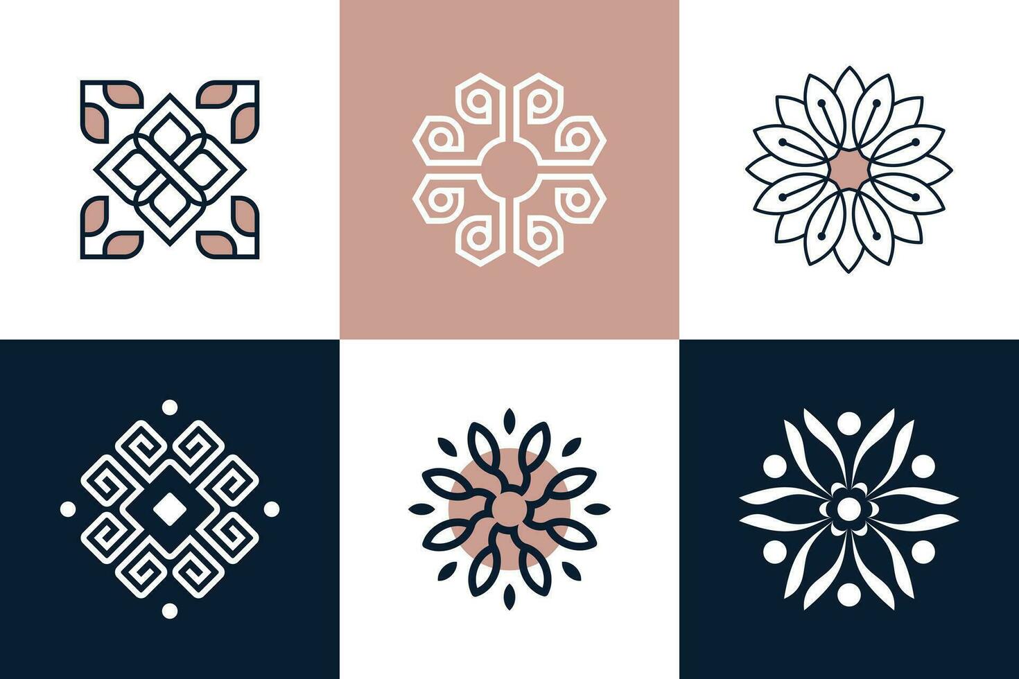 einstellen von Ornament Logo Design Element Vektor mit kreativ Konzept