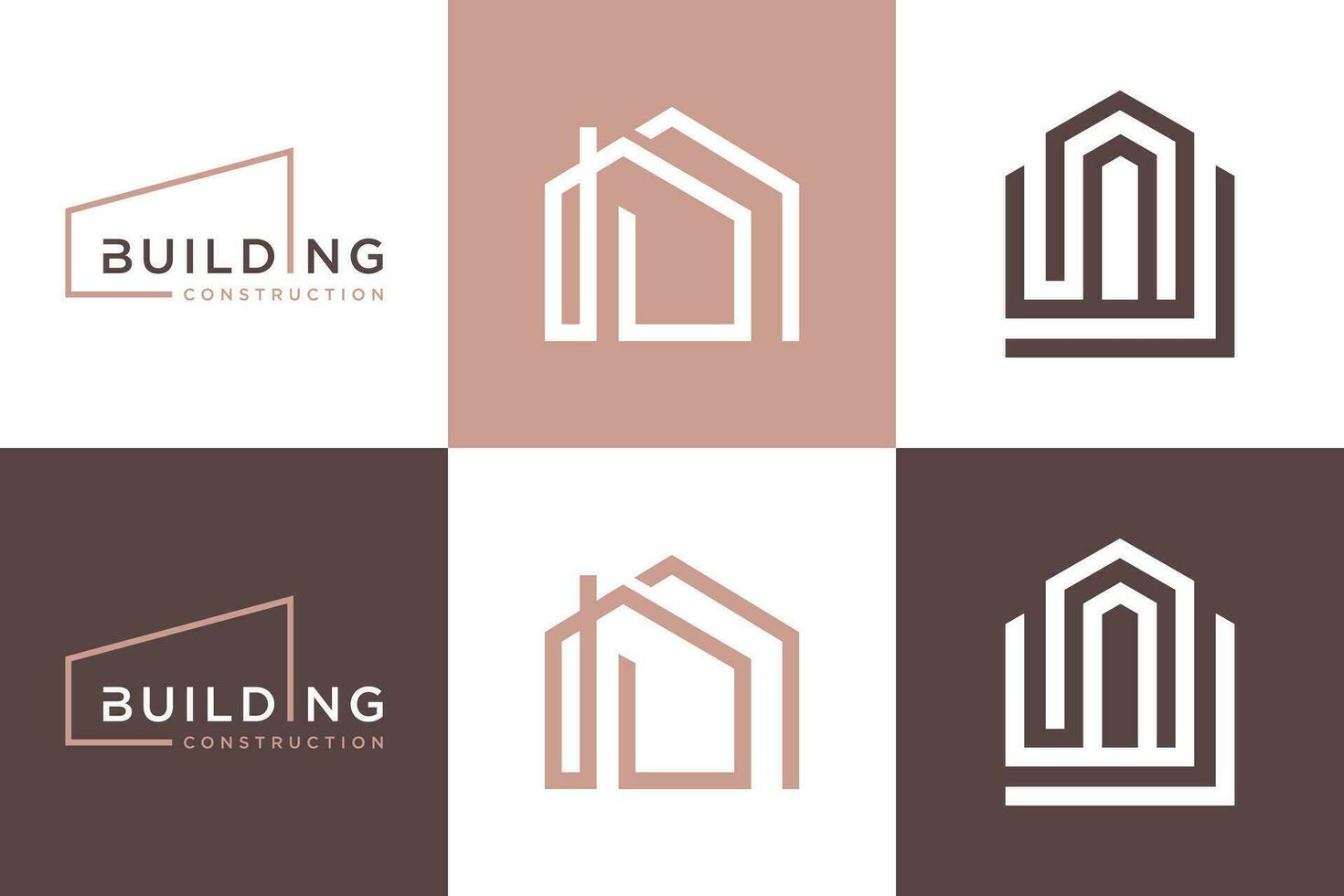 uppsättning av byggnad logotyp design element vektor ikon med kreativ aning