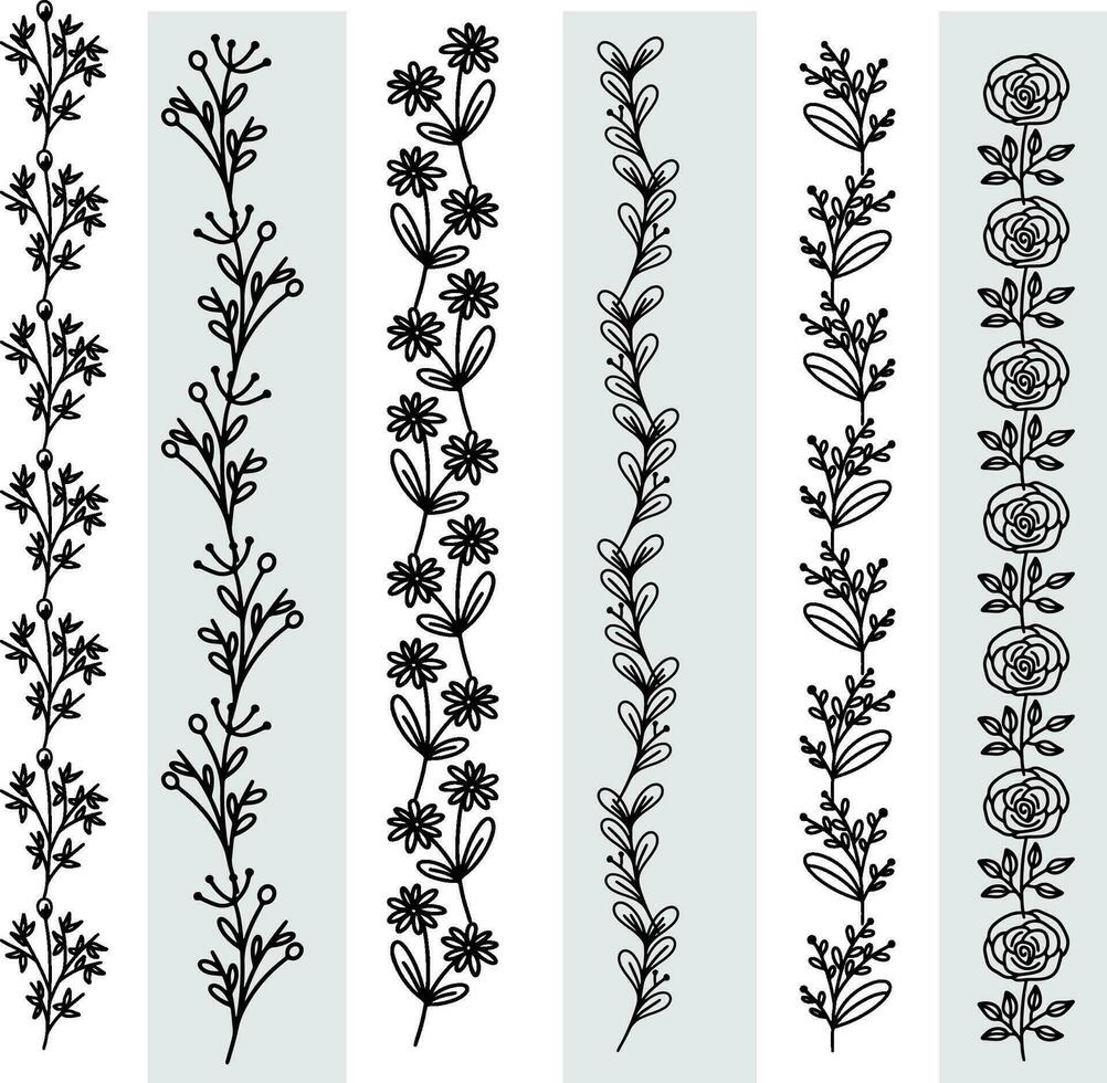 abstrakt sömlös mönster med silhuetter blommor i svart och vit. blommig upprepa svartvit bakgrund. ändlös skriva ut textur. tyg design. tapet - vektor