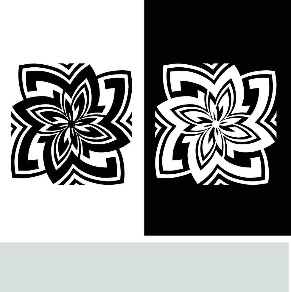 abstrakt sömlös mönster med silhuetter blommor i svart och vit. blommig upprepa svartvit bakgrund. ändlös skriva ut textur. tyg design. tapet - vektor