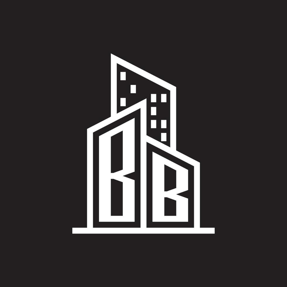 bb verklig egendom logotyp med byggnad stil , verklig egendom logotyp stock vektor