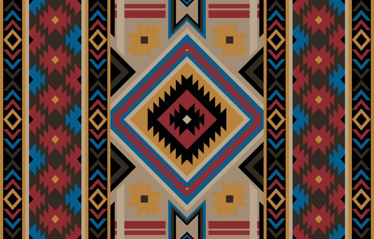 geometrisches ethnisches muster nahtlose blumenfarbe orientalisch. nahtloses Muster. design für stoff, vorhang, hintergrund, teppich, tapete, kleidung, verpackung, batik, stoff, vektorillustration. Muster Stall vektor