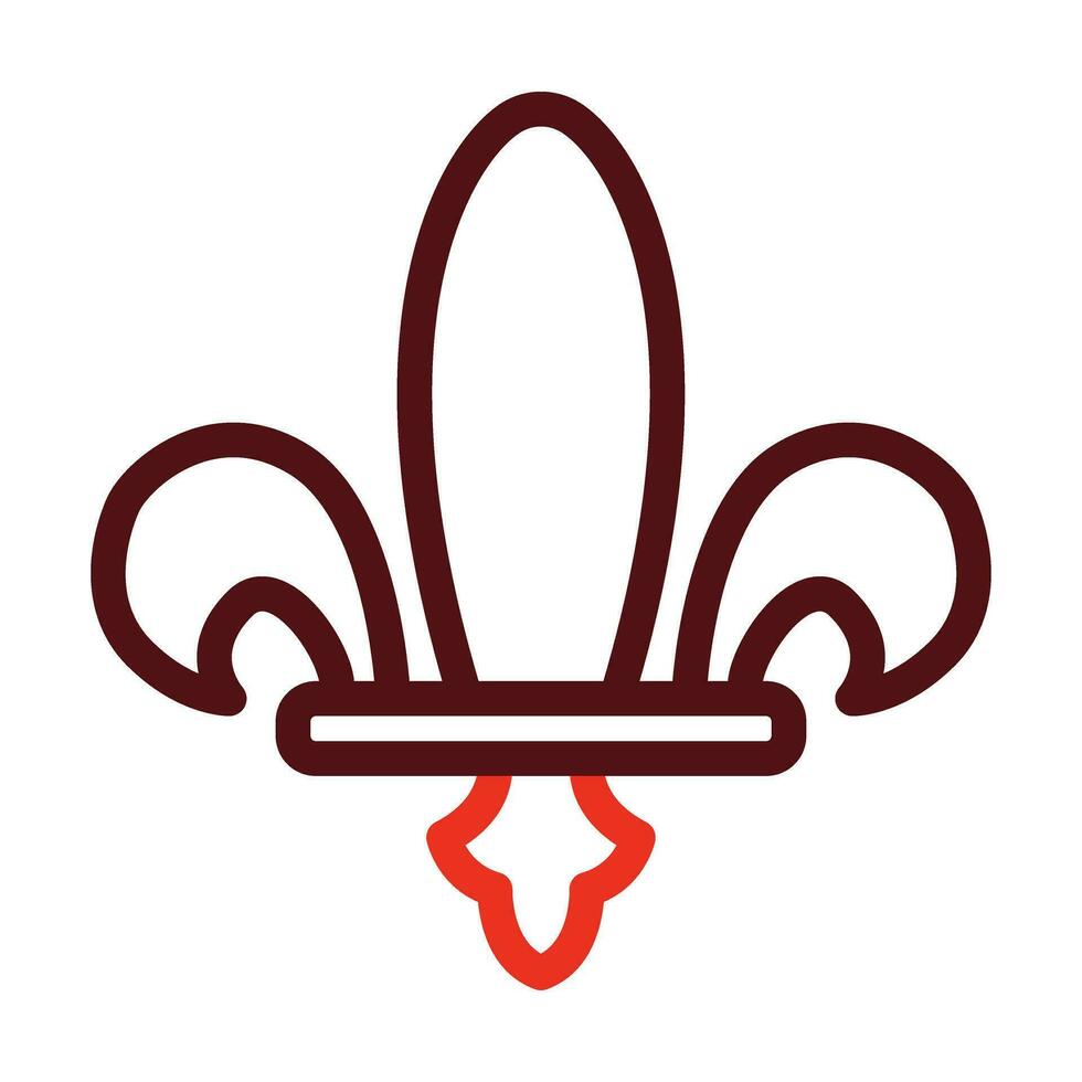 fleur de lis Vektor dick Linie zwei Farbe Symbole zum persönlich und kommerziell verwenden.