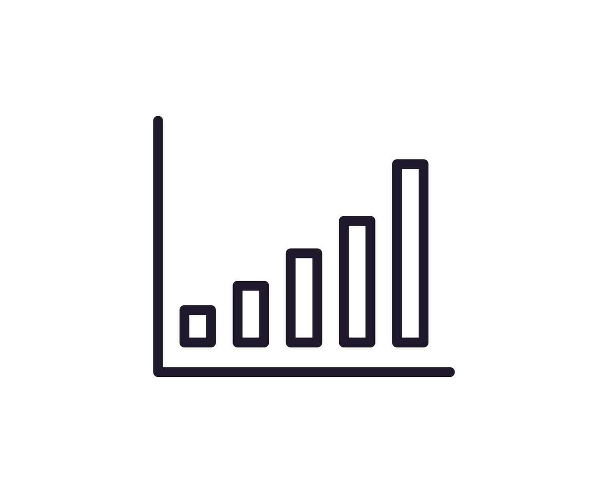 Diagramm Vektor Linie Symbol. Prämie Qualität Logo zum Netz Websites, Design, online Geschäfte, Firmen, Bücher, Anzeige. schwarz Gliederung Piktogramm isoliert auf Weiß Hintergrund