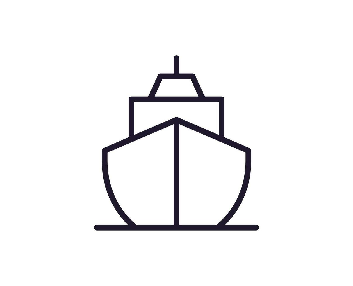 Schiff Vektor Linie Symbol. Prämie Qualität Logo zum Netz Websites, Design, online Geschäfte, Firmen, Bücher, Anzeige. schwarz Gliederung Piktogramm isoliert auf Weiß Hintergrund