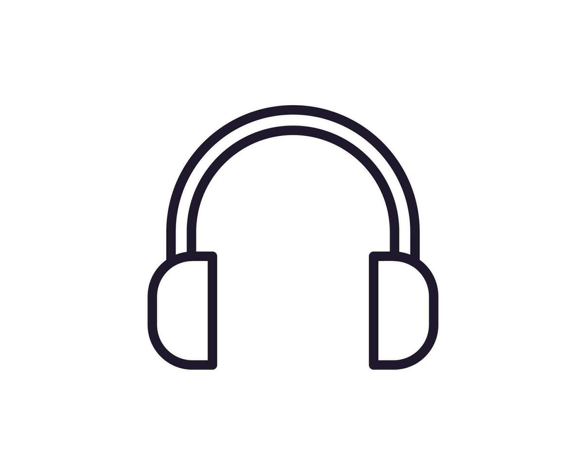 Single Linie Symbol von Kopfhörer auf isoliert Weiß Hintergrund. hoch Qualität editierbar Schlaganfall zum Handy, Mobiltelefon Apps, Netz Design, Webseiten, online Geschäfte usw. vektor