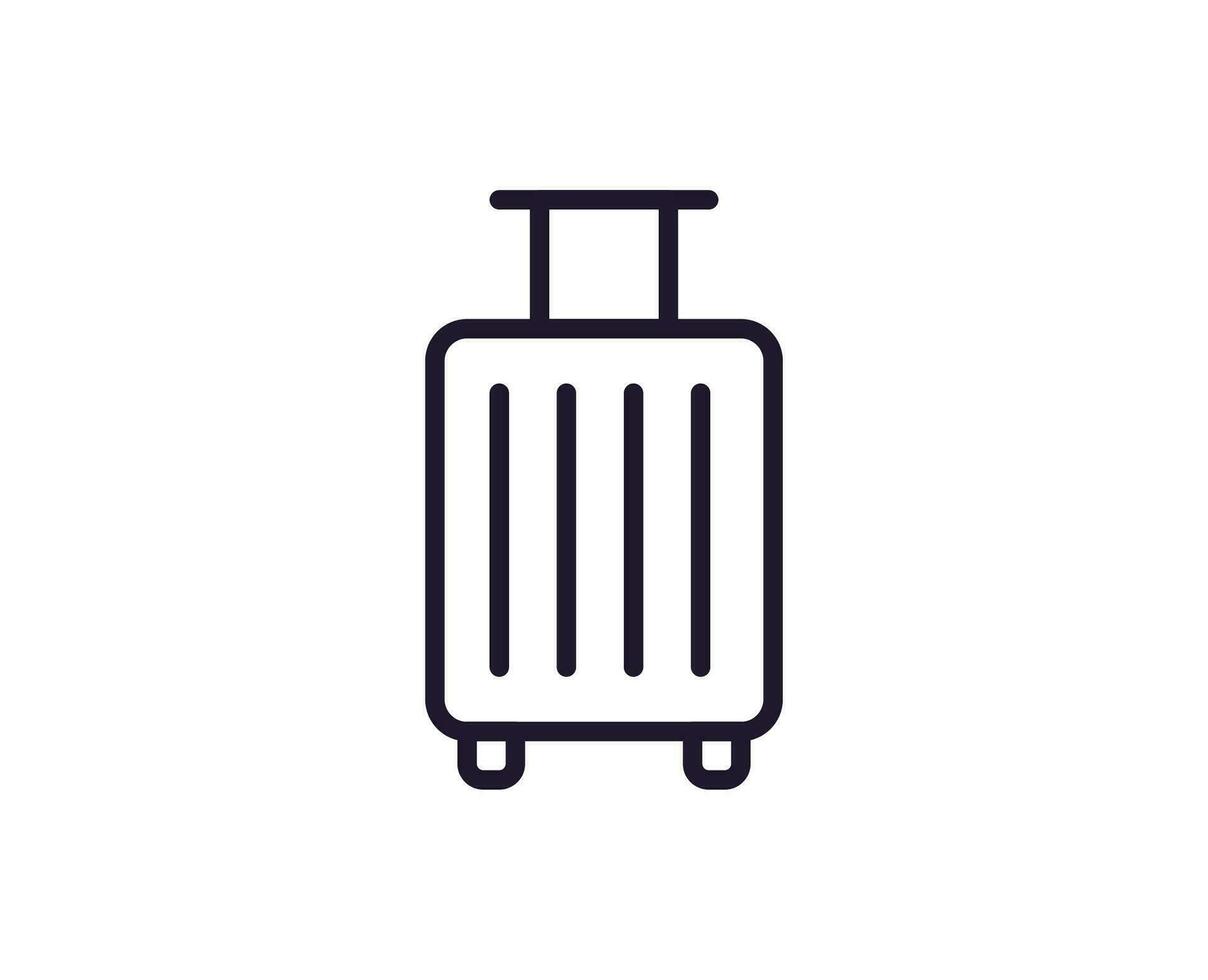 enda linje ikon av resväska på isolerat vit bakgrund. hög kvalitet redigerbar stroke för mobil appar, webb design, webbplatser, uppkopplad butiker etc. vektor