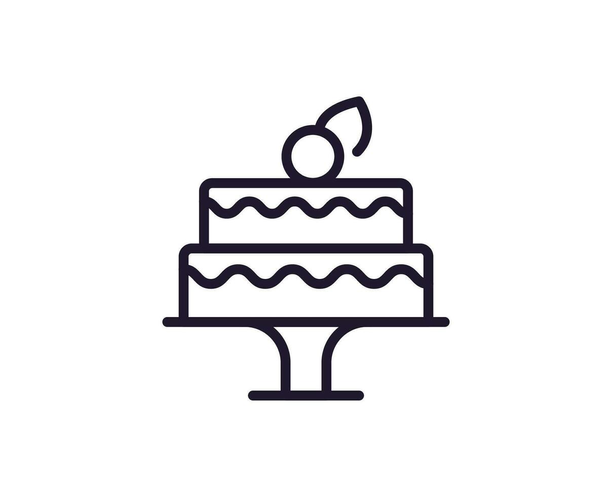 Kuchen Konzept. modern Gliederung hoch Qualität Illustration zum Banner, Flyer und Netz Websites. editierbar Schlaganfall im modisch eben Stil. Linie Symbol von Kuchen vektor