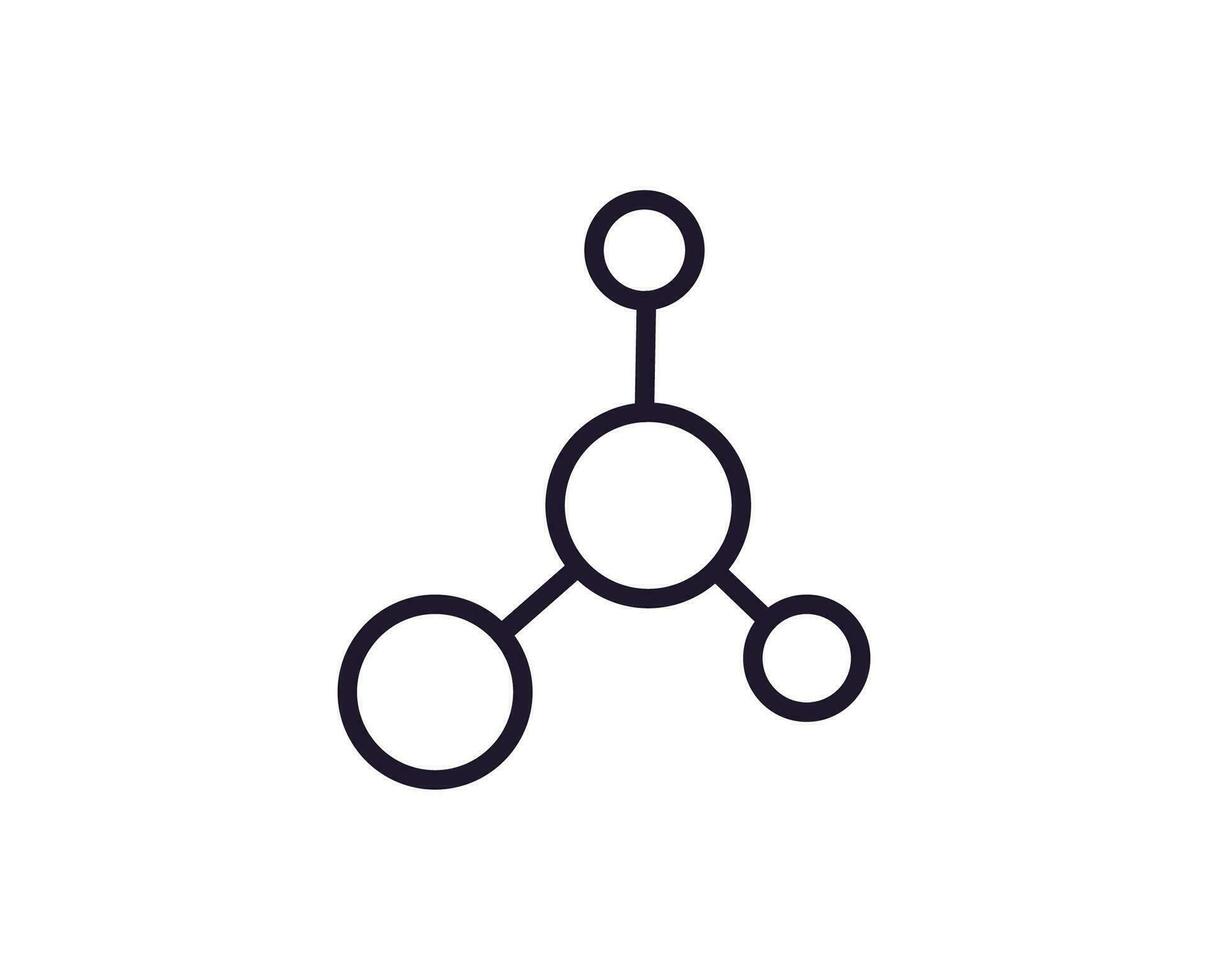 Single Linie Symbol von Molekül hoch Qualität Vektor Illustration zum Design, Netz Websites, Internet Geschäfte, online Bücher usw. editierbar Schlaganfall im modisch eben Stil isoliert auf Weiß Hintergrund