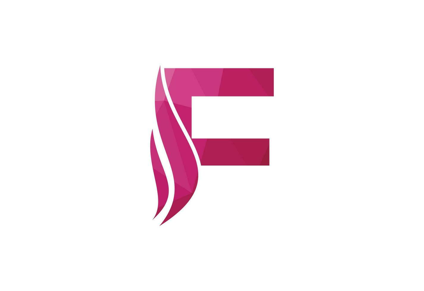 niedrig poly und Brief f Logo Design Vorlage, Vektor Illustration