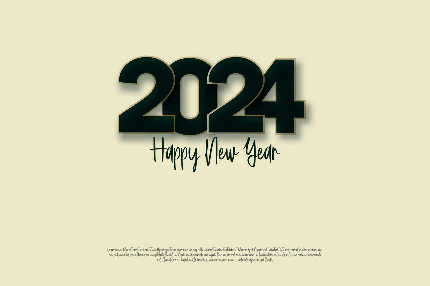 enkel och rena design Lycklig ny år 2024 bakgrund för banderoller, posters eller kalender. vektor