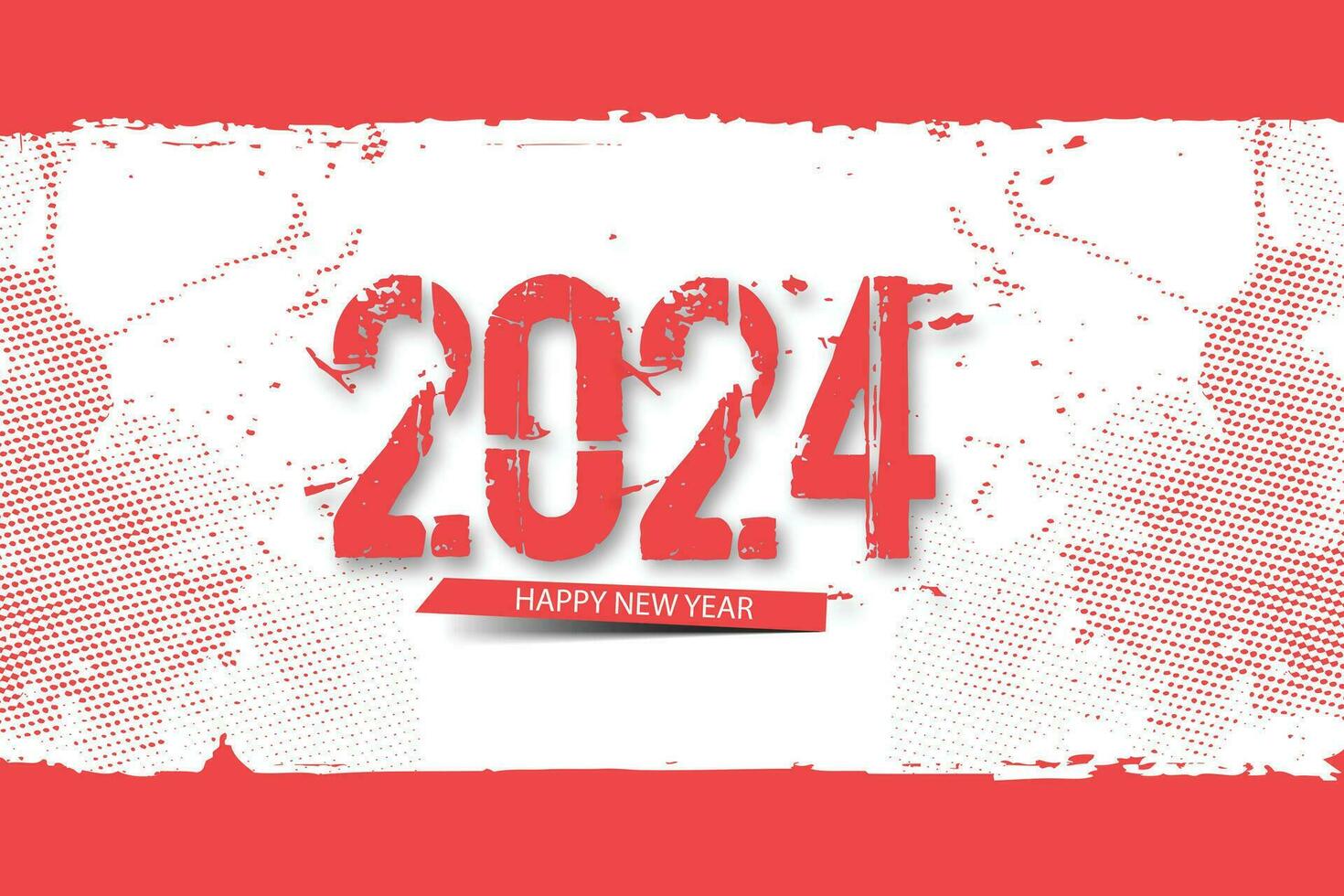 rena design Lycklig ny år 2024. elegant tal för bakgrund för banderoller, posters eller kalender. vektor
