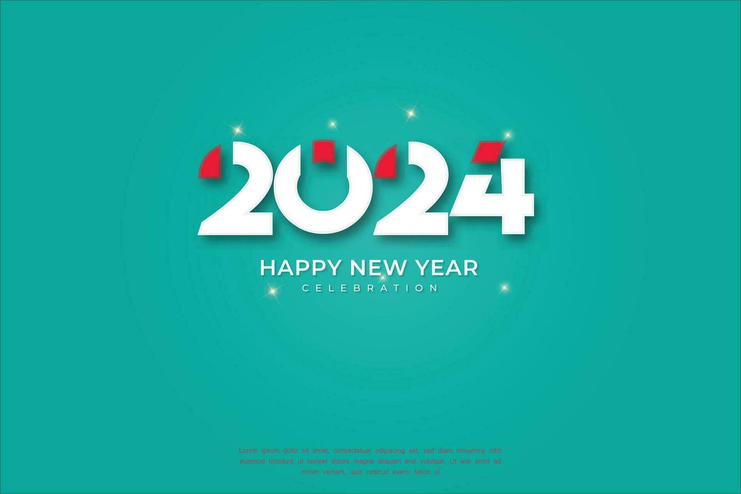 enkel och rena design Lycklig ny år 2024. blå bakgrund med för bakgrund för banderoller, posters eller kalender. vektor