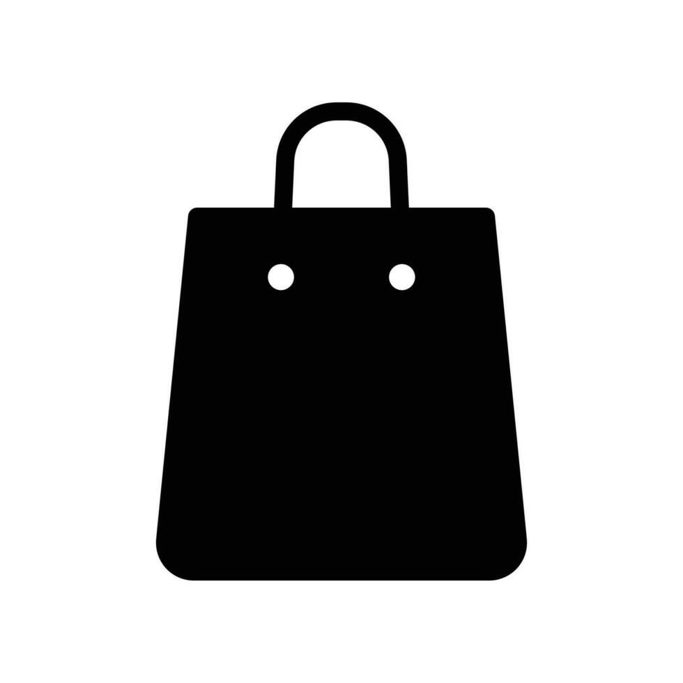 Geschenk Tasche Glyphe Symbol. Papier Einkaufen Tasche zum Geschäft online E-Commerce. Tasche Paket Markt Handtasche Logo. solide einfach Piktogramm zum Webseite und App. Vektor Illustration Design auf Weiß Hintergrund eps 10