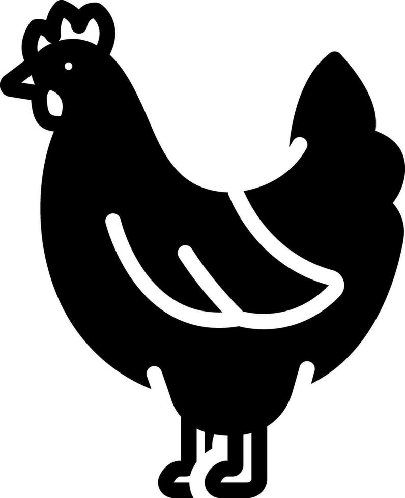 fast ikon för fjäderfän vektor